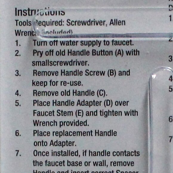 Danco Universal Large Metal Canopy Handles Fits Any Faucet No. 80019 - Picture 7 of 8